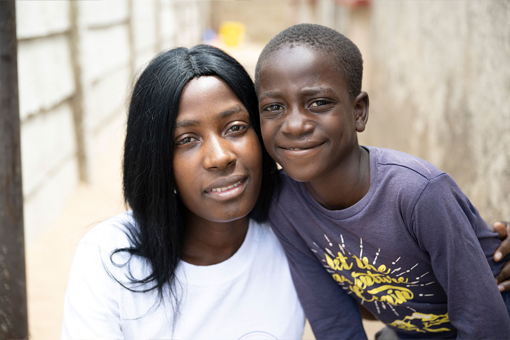 David and Rona smiling after his cleft surgery