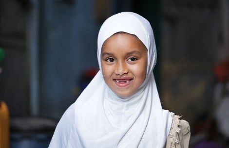 Sabira smiling after cleft surgery