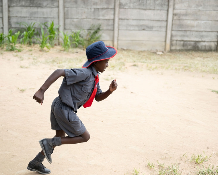 David sprinting after cleft surgery