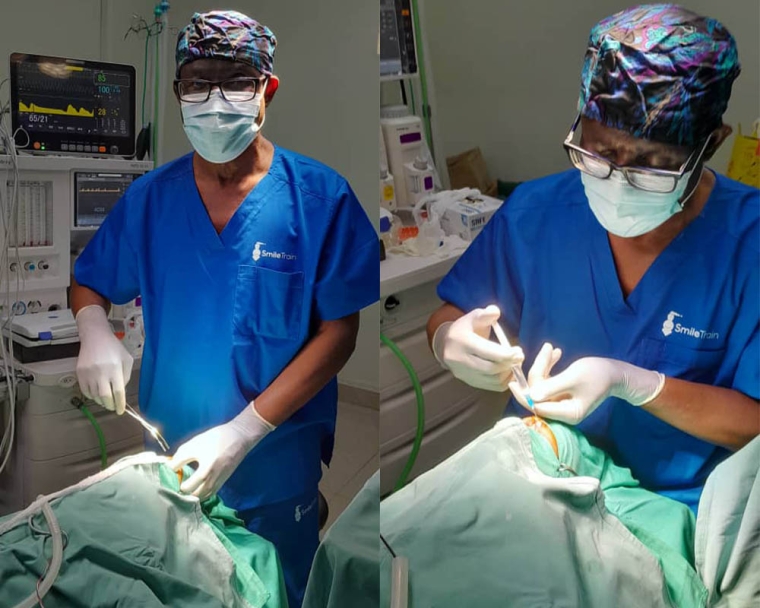 Dr Georges Ntakiyiruta performing cleft surgery